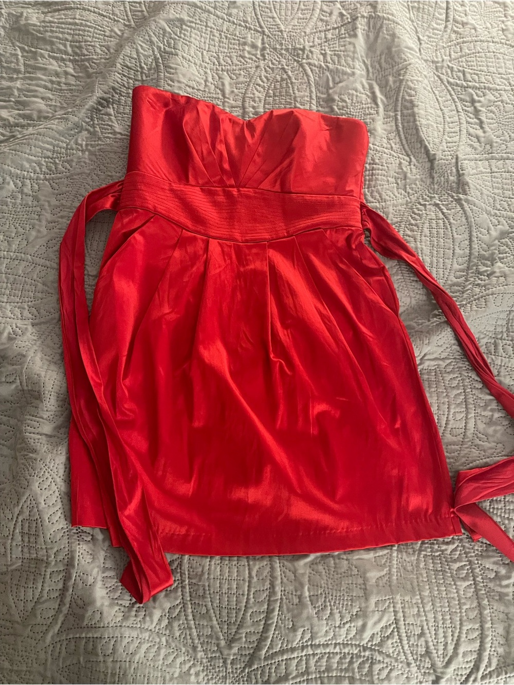 Trixxi Strapless Red Satin Party Dress